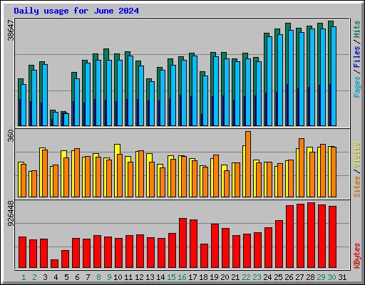 Daily usage for June 2024